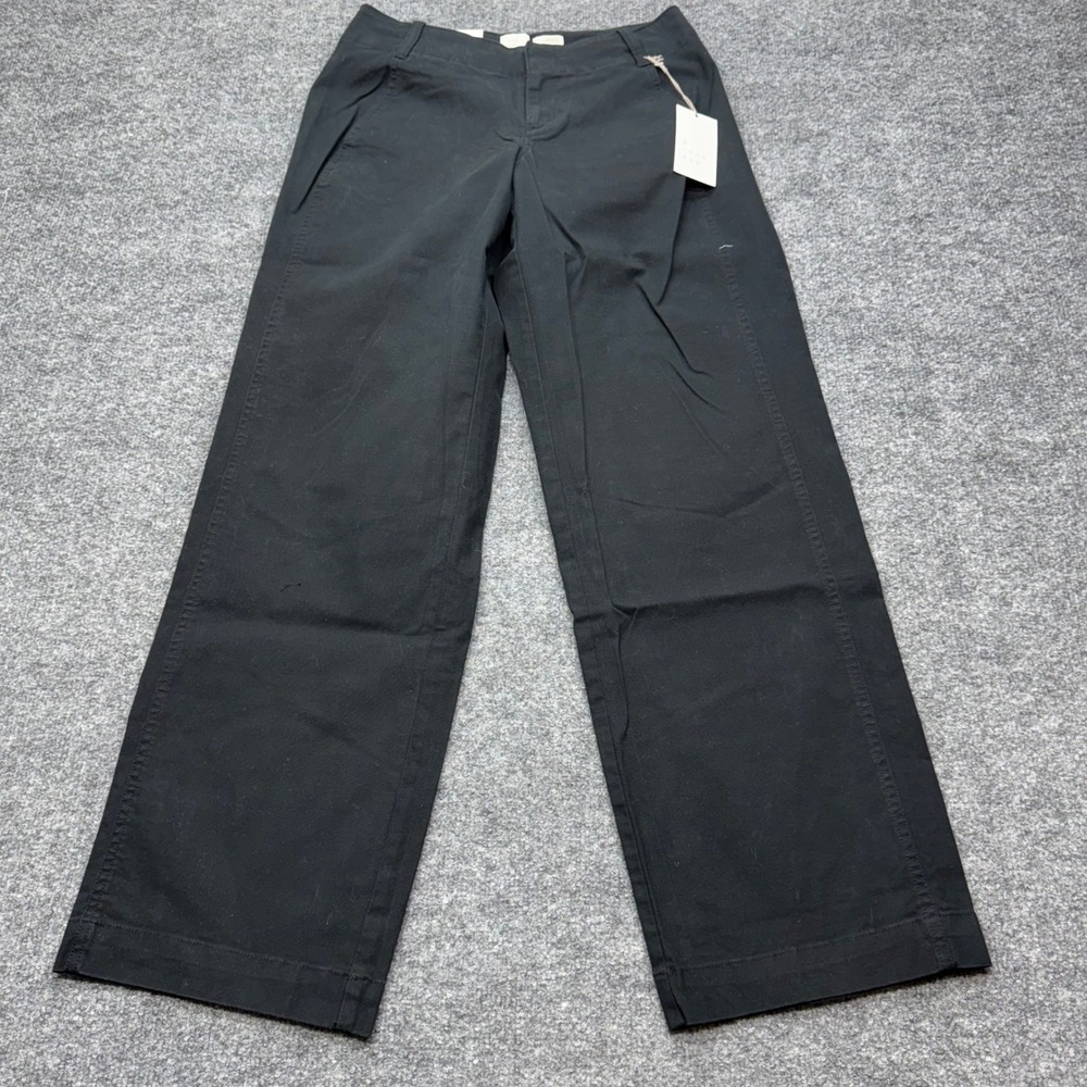 A New Day Womens High Rise Straight Leg Stretch Trousers Black Size 2 Regular - Picture 2 of 12